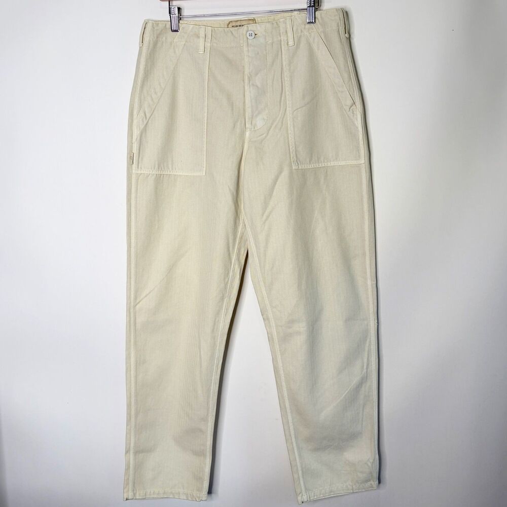 Nike Life Fatigue Pants Light Khaki Herringbone Twill Pants Men Size 32x30 EUC